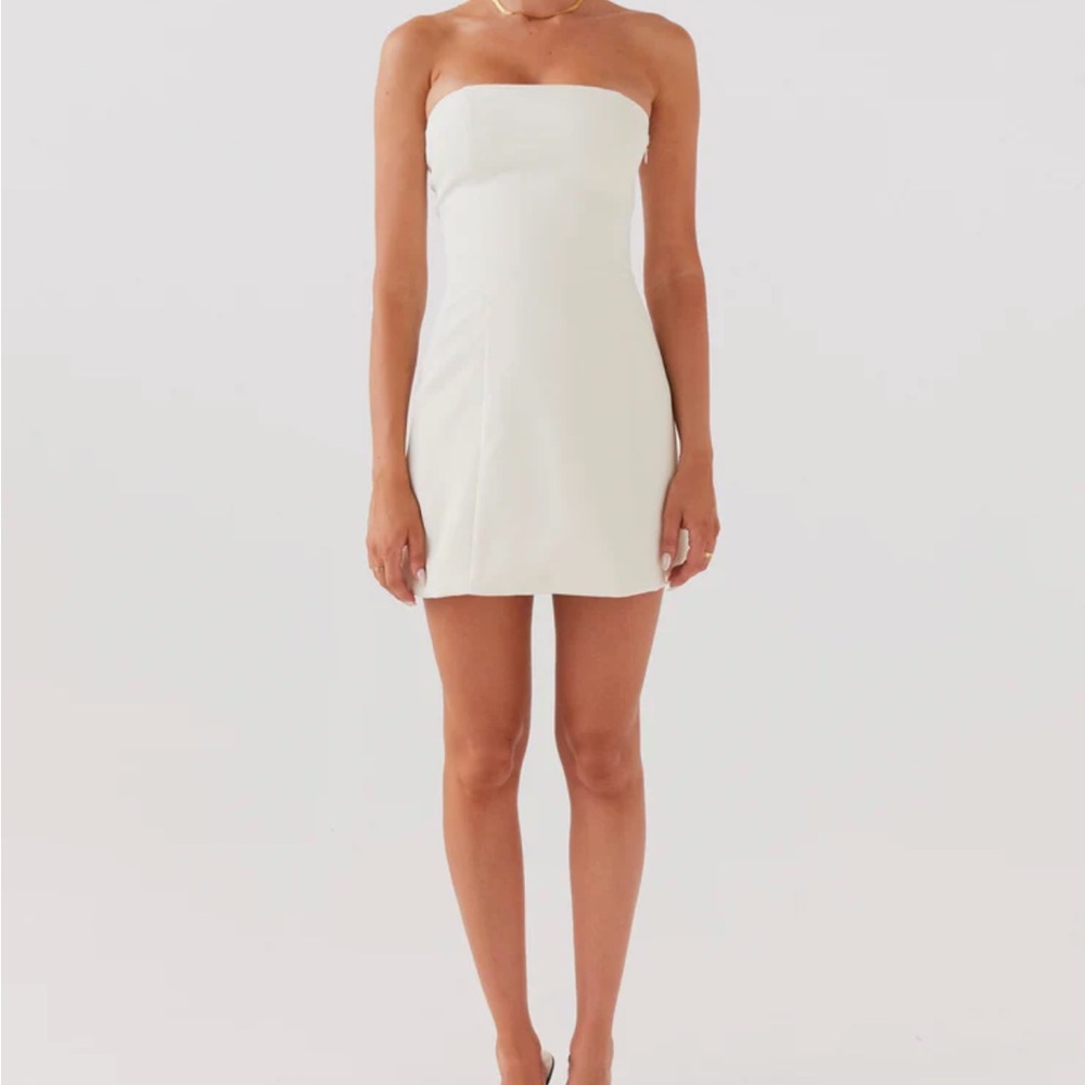 Peppermayo - Ayanna Strapless Mini Dress - Ivory - Picture 2 of 3